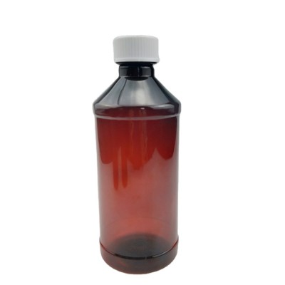 16oz Amber Cough Syrup Liquid Round Bottles Arch Medicine Plastic Bottle With Crc Screw Cap