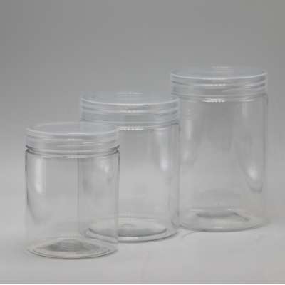 free sample 250cc PET clear GMP sterile plastic kitchen storage jar for nut snack protein powder storage container