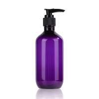 350ml Hand Washing Empty Pet Bottle Amber Plastic Shampoo Liquid Shower Bottle With Black Pump